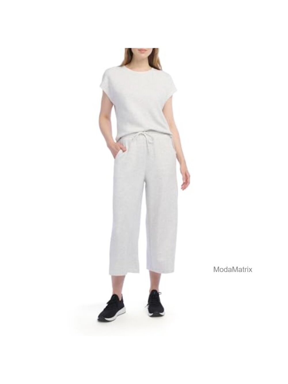 Danskin 2 Piece Cap Sleeve T-Shirt Gaucho Lounge Set Size L